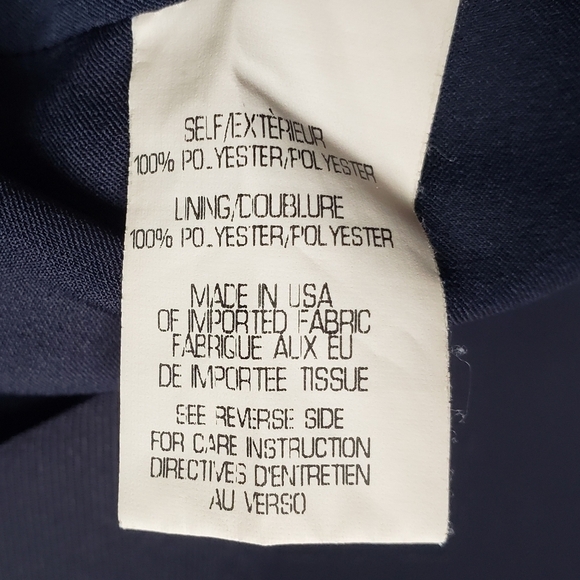 Theory Eliora Shift Dress in Maritime Navy Blue Madera Crepe Short Sleeve 12 - Picture 13 of 13